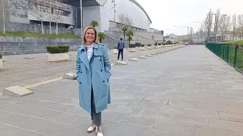 Amaia del Campo, en la zona de Lasesarre donde se va a actuar con nuevo aparcamiento