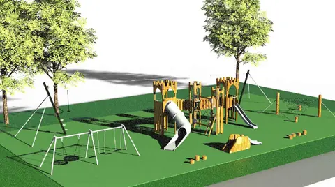 Infografía parque infantil de Gorostiza