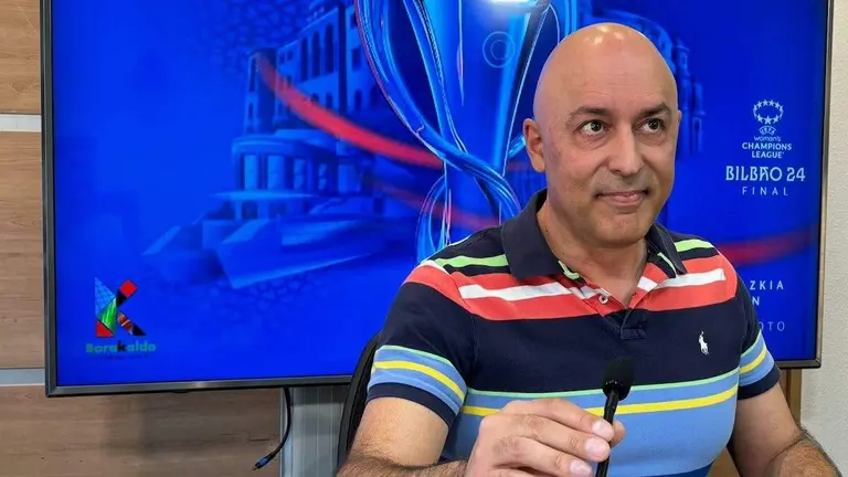 Iñigo Asensio, presidente de Barakaldo Kirolak, en la presentación 24-5-9
