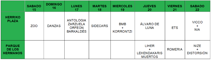 Conciertos de los Karmenak 2023